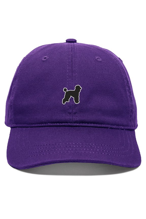 Dog Breeds Baseball Dad Hat Unstructure Low Profile Strapback, Poodle Dog, Purple Hat