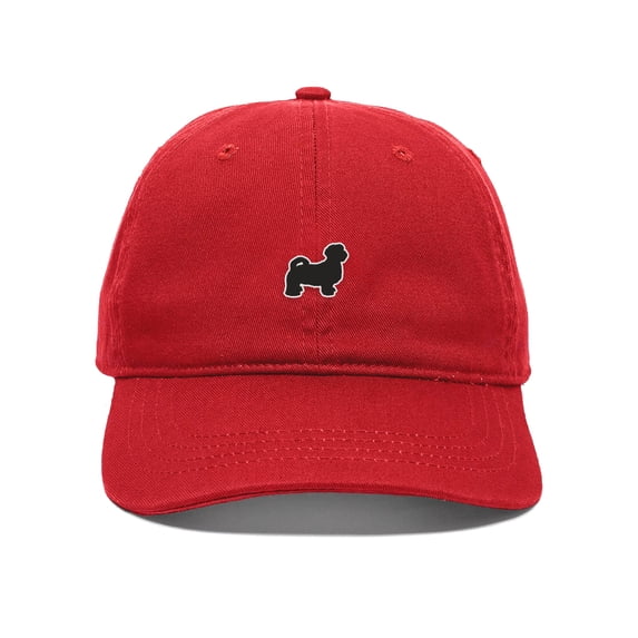 Daxton Dog Breeds Baseball Dad Hat Unstructure Low Profile Strapback, Shih Tzu Maltese Dog, Red Hat