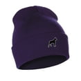 thumbnail image 1 of Daxton Dog Breeds Cuffed Beanie Winter Knit Hat Skully Cap, Boxer Dog, Purple Beanie, 1 of 2