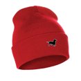 thumbnail image 1 of Daxton Dog Breeds Cuffed Beanie Winter Knit Hat Skully Cap, Dachshund, Red Beanie, 1 of 2