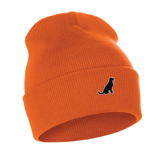Daxton Dog Breeds Cuffed Beanie Winter Knit Hat Skully Cap, Golden Retriever, Orange Beanie