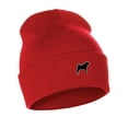 thumbnail image 1 of Daxton Dog Breeds Cuffed Beanie Winter Knit Hat Skully Cap, Pug, Red Beanie, 1 of 2
