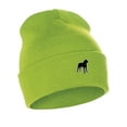 thumbnail image 1 of Daxton Dog Breeds Cuffed Beanie Winter Knit Hat Skully Cap, Rottweiler, Neon Green Beanie, 1 of 2
