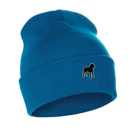 Daxton Dog Breeds Cuffed Beanie Winter Knit Hat Skully Cap, Rottweiler, Turquoise Beanie