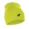 thumbnail image 1 of Daxton Dog Breeds Cuffed Beanie Winter Knit Hat Skully Cap, Schnauzer, Neon Yellow Beanie, 1 of 2
