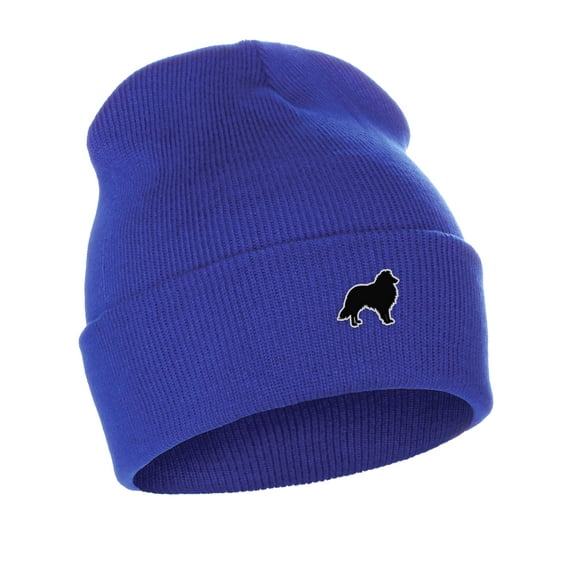 Daxton Dog Breeds Cuffed Beanie Winter Knit Hat Skully Cap, Sheltie Collie, Royal Beanie