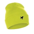 thumbnail image 1 of Daxton Dog Breeds Cuffed Beanie Winter Knit Hat Skully Cap, Terrier Mix, Neon Yellow Beanie, 1 of 2