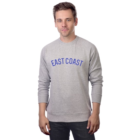 Daxton EastCoast Sweatshirt Athletic Fit Pullover Crewneck French Terry Fabric, HthGrey Sweatshirt Royal Letters, M