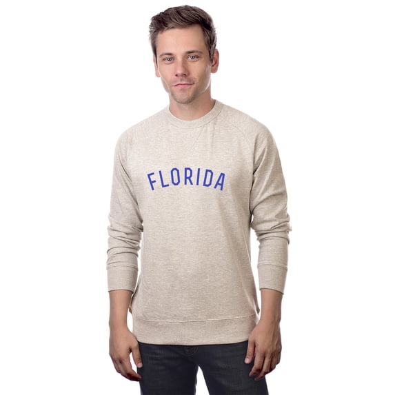 Daxton Florida Sweatshirt Athletic Fit Pullover Crewneck French Terry Fabric, Oat Sweatshirt Royal Letters, 1XL