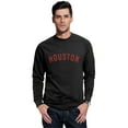 thumbnail image 1 of Daxton Houston Sweatshirt Athletic Fit Pullover Crewneck French Terry Fabric, Black Sweatshirt Red Letters, 3XL, 1 of 3