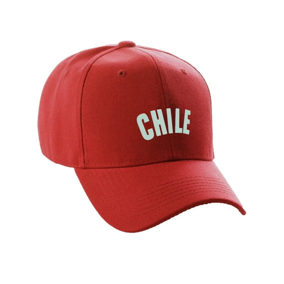 Daxton International World Countries Baseball Hat Cap Arch Letters, Chile Red White