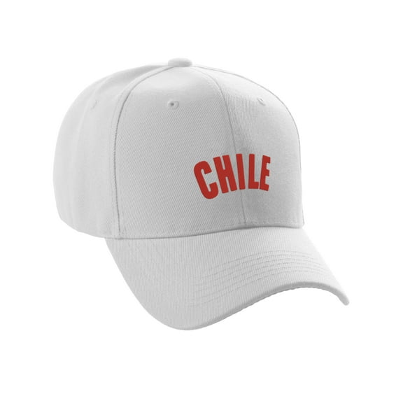Daxton International World Countries Baseball Hat Cap Arch Letters, Chile White Red