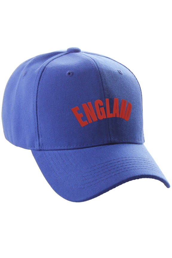 International World Countries Baseball Hat Cap Arch Letters, England Royal Red