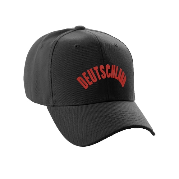 Daxton International World Countries Baseball Hat Cap Arch Letters, Germany Black Red