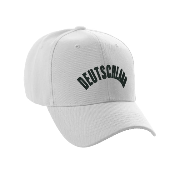 Daxton International World Countries Baseball Hat Cap Arch Letters, Germany White Black