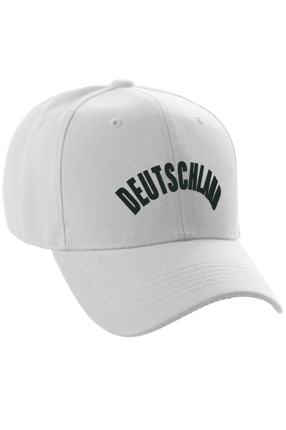 International World Countries Baseball Hat Cap Arch Letters, Germany White Black