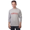thumbnail image 1 of Daxton Kansas Sweatshirt Athletic Fit Pullover Crewneck French Terry Fabric, Hth Grey Sweatshirt Red Letters, L, 1 of 3
