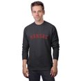 thumbnail image 1 of Daxton Kansas Sweatshirt Athletic Fit Pullover Crewneck French Terry Fabric, HthCharcoal Sweatshirt Red Letters, 3XL, 1 of 3