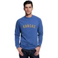 thumbnail image 1 of Daxton Kansas Sweatshirt Athletic Fit Pullover Crewneck French Terry Fabric, Slate Sweatshirt Gold Letters, L, 1 of 3