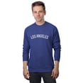 thumbnail image 1 of Daxton Los Angeles Sweatshirt Athletic Fit Pullover Crewneck French Terry Fabric, Denim Sweatshirt White Letters, XS, 1 of 3