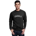 thumbnail image 1 of Daxton Louisville Sweatshirt Athletic Fit Pullover Crewneck French Terry Fabric, Black Sweatshirt White Letters, S, 1 of 3
