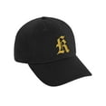 thumbnail image 1 of Daxton Low Profile Adjustable Baseball Dad Hat Cap Old English Font Alphabet A to Z, Black Hat Gold K, 1 of 4