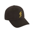 thumbnail image 1 of Daxton Low Profile Adjustable Baseball Dad Hat Cap Old English Font Alphabet A to Z, Brown Hat Gold F, 1 of 3