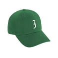 thumbnail image 1 of Daxton Low Profile Adjustable Baseball Dad Hat Cap Old English Font Alphabet A to Z, Kelly Green Hat White I, 1 of 4