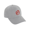 thumbnail image 1 of Daxton Low Profile Adjustable Baseball Dad Hat Cap Old English Font Alphabet A to Z, Light Grey Hat Red O, 1 of 1