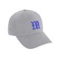thumbnail image 1 of Daxton Low Profile Adjustable Baseball Dad Hat Cap Old English Font Alphabet A to Z, Light Grey Hat Royal M, 1 of 4