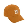 thumbnail image 1 of Daxton Low Profile Adjustable Baseball Dad Hat Cap Old English Font Alphabet A to Z, Orange Hat White M, 1 of 1