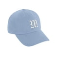 thumbnail image 1 of Daxton Low Profile Adjustable Baseball Dad Hat Cap Old English Font Alphabet A to Z, Sky Blue Hat White M, 1 of 2