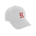 thumbnail image 1 of Daxton Low Profile Adjustable Baseball Dad Hat Cap Old English Font, White Hat Red R, 1 of 3