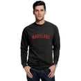 thumbnail image 1 of Daxton Maryland Sweatshirt Athletic Fit Pullover Crewneck French Terry Fabric, Black Sweatshirt Red Letters, M, 1 of 3