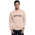 thumbnail image 1 of Daxton Maryland Sweatshirt Athletic Fit Pullover Crewneck French Terry Fabric, Peach Sweatshirt Black Letters, 1XL, 1 of 3
