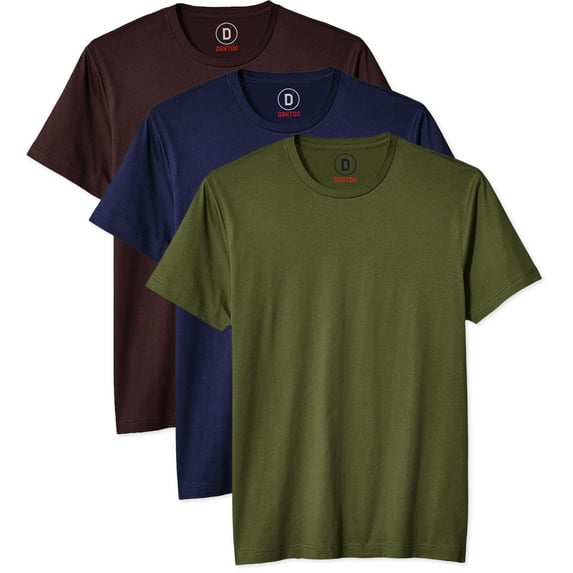 Daxton Mens Premium Tshirt Pack Value - Brown,Navy,Olive, 2XL