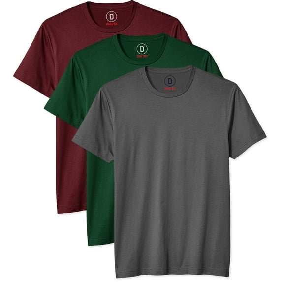 Daxton Mens Premium Tshirt Pack Value - Burgundy,Forest,Charcoal, 3XL
