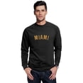 thumbnail image 1 of Daxton Miami Sweatshirt Athletic Fit Pullover Crewneck French Terry Fabric, Black Sweatshirt Gold Letters, 2XL, 1 of 3