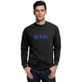 thumbnail image 1 of Daxton Miami Sweatshirt Athletic Fit Pullover Crewneck French Terry Fabric, Black Sweatshirt Royal Letters, L, 1 of 3