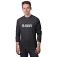 thumbnail image 1 of Daxton Miami Sweatshirt Athletic Fit Pullover Crewneck French Terry Fabric, HCharcoal Sweatshirt White Letters, XS, 1 of 3