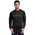 thumbnail image 1 of Daxton Minnesota Sweatshirt Athletic Fit Pullover Crewneck French Terry Fabric, Black Sweatshirt Red Letters, L, 1 of 3