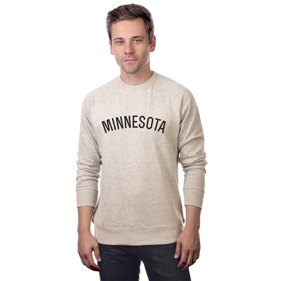 Daxton Minnesota Sweatshirt Athletic Fit Pullover Crewneck French Terry Fabric, Oat Sweatshirt Black Letters, 3XL