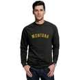 thumbnail image 1 of Daxton Montana Sweatshirt Athletic Fit Pullover Crewneck French Terry Fabric, Black Sweatshirt Gold Letters, M, 1 of 3