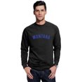 thumbnail image 1 of Daxton Montana Sweatshirt Athletic Fit Pullover Crewneck French Terry Fabric, Black Sweatshirt Royal Letters, L, 1 of 3