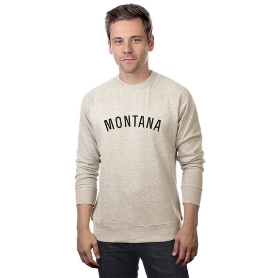 Daxton Montana Sweatshirt Athletic Fit Pullover Crewneck French Terry Fabric, Oat Sweatshirt Black Letters, 3XL