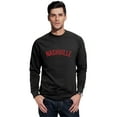 thumbnail image 1 of Daxton Nashville Sweatshirt Athletic Fit Pullover Crewneck French Terry Fabric, Black Sweatshirt Red Letters, 3XL, 1 of 3