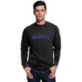 thumbnail image 1 of Daxton Nashville Sweatshirt Athletic Fit Pullover Crewneck French Terry Fabric, Black Sweatshirt Royal Letters, 1XL, 1 of 3