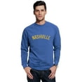 thumbnail image 1 of Daxton Nashville Sweatshirt Athletic Fit Pullover Crewneck French Terry Fabric, Slate Sweatshirt Gold Letters, 1XL, 1 of 3