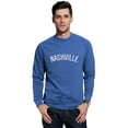 thumbnail image 1 of Daxton Nashville Sweatshirt Athletic Fit Pullover Crewneck French Terry Fabric, Slate Sweatshirt White Letters, L, 1 of 3