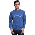 thumbnail image 1 of Daxton Nashville Sweatshirt Athletic Fit Pullover Crewneck French Terry Fabric, Slate Sweatshirt White Letters, S, 1 of 3